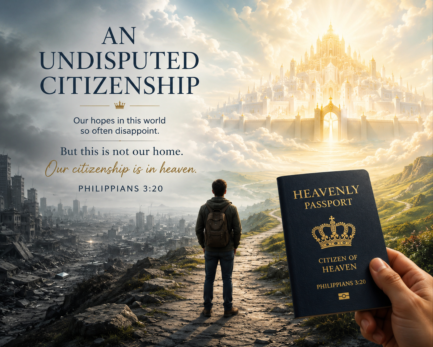 Heavenly passport and city view
